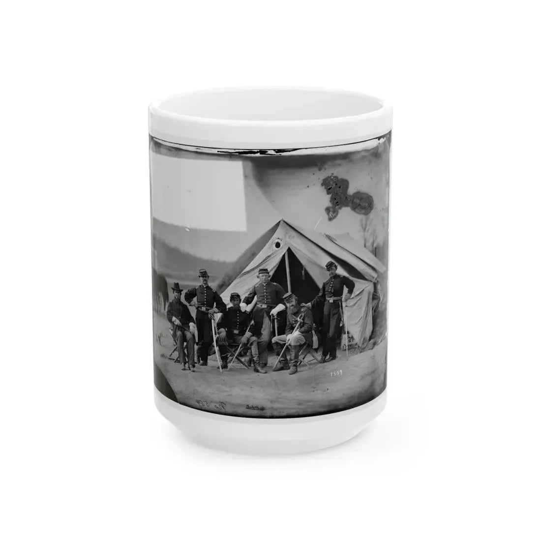Six Officers Of The 17th New York Battery, Probably At Camp Barry, Near Washington, D.C. (U.S. Civil War) White Coffee Mug 15oz - Go Mug Yourself
