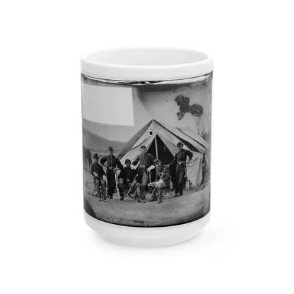 Six Officers Of The 17th New York Battery, Probably At Camp Barry, Near Washington, D.C. (U.S. Civil War) White Coffee Mug 15oz - Go Mug Yourself