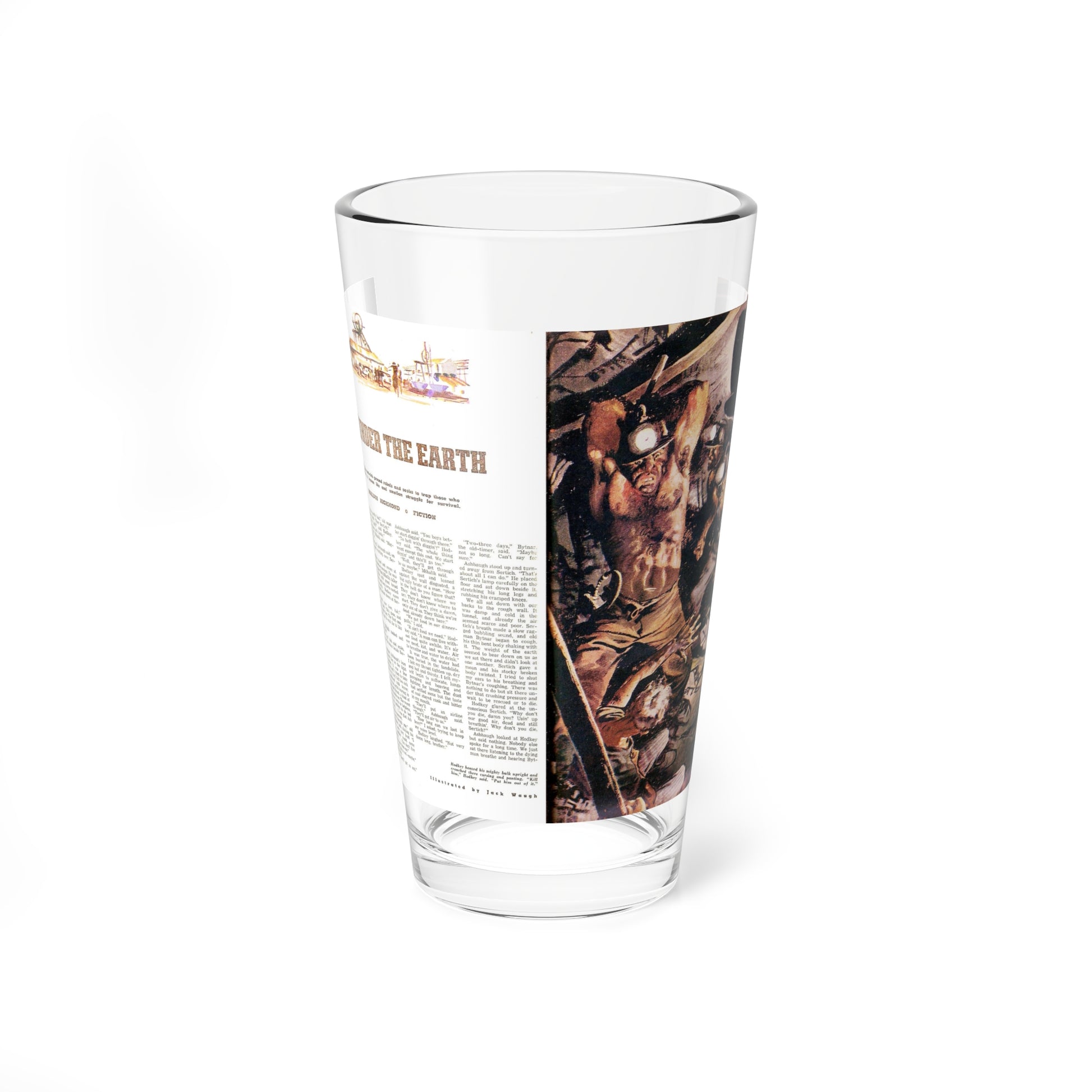 Six Under The Earths, Man Junior, Fabruary 1950 (Magazine Illustration) Pint Glass 16oz-16oz-Go Mug Yourself