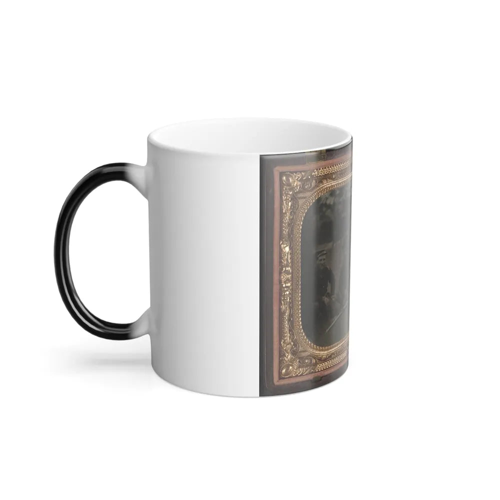 Six Unidentified Soldiers in 45Th Ohio Infantry Regiment Officers' Uniforms With Sabers (1) (U.S. Civil War) Color Changing Coffee Mug 11oz-Go Mug Yourself