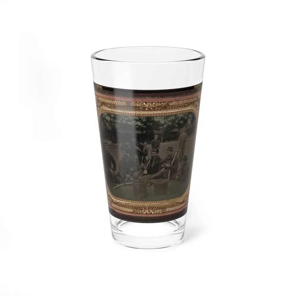 Six Unidentified Soldiers In 45th Ohio Infantry Regiment Officers' Uniforms With Sabers (1) (U.S. Civil War) Pint Glass 16oz-16oz-Go Mug Yourself