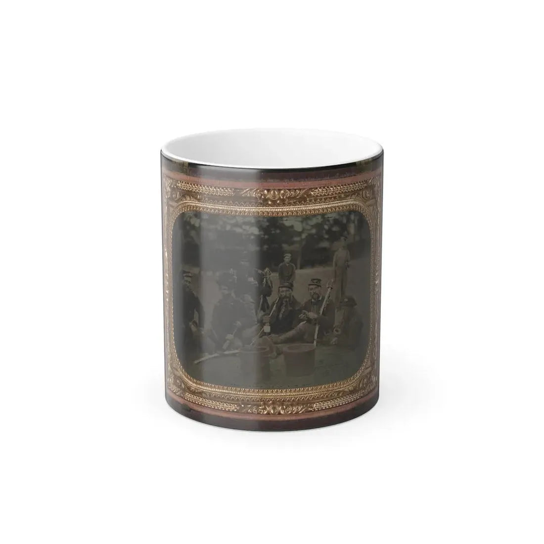 Six Unidentified Soldiers in 45Th Ohio Infantry Regiment Officers' Uniforms With Sabers (1) (U.S. Civil War) Color Changing Coffee Mug 11oz Default Title 11oz - Go Mug Yourself
