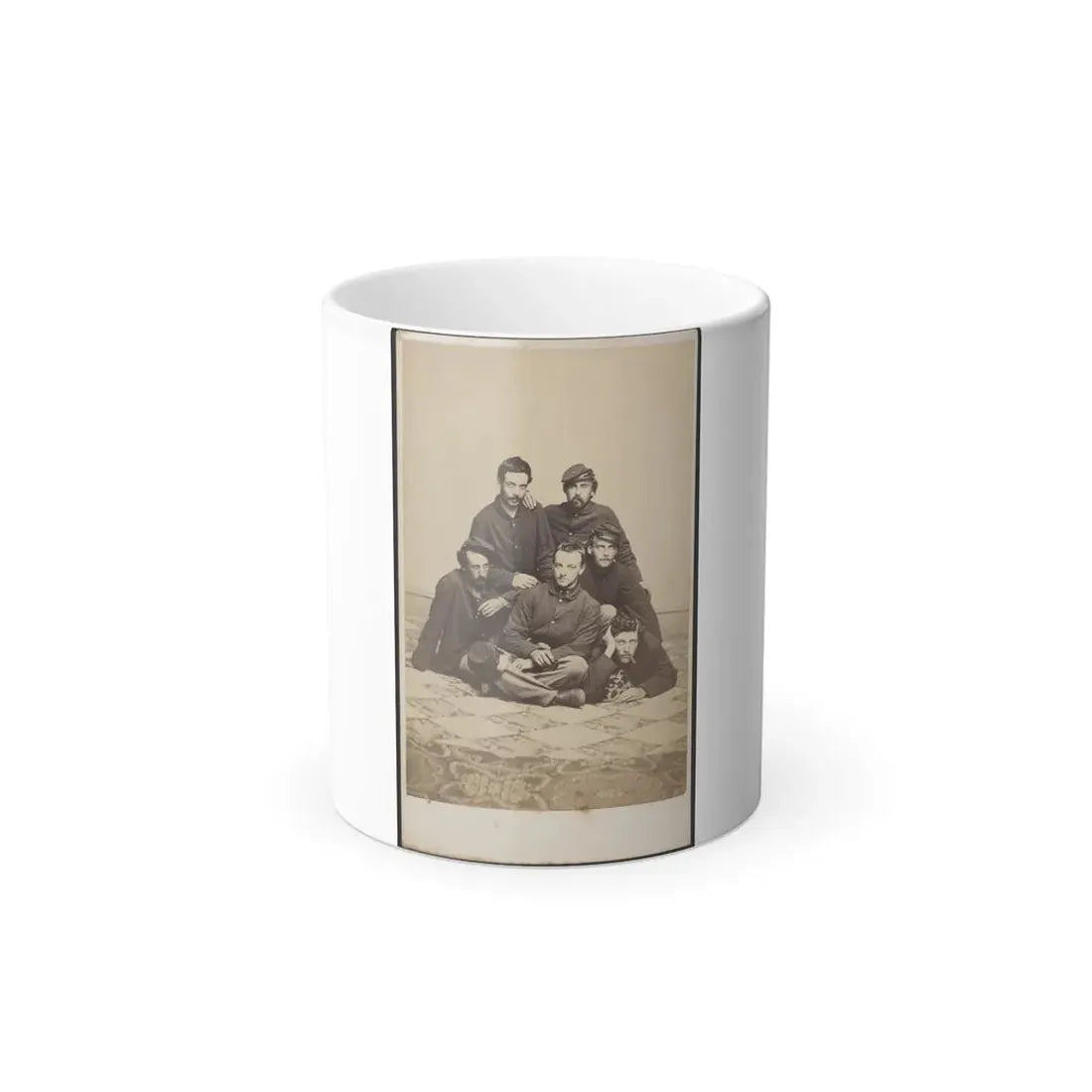 Six Unidentified Soldiers in Union Uniforms With Cigars and Pipe (U.S. Civil War) Color Changing Coffee Mug 11oz Default Title 11oz - Go Mug Yourself