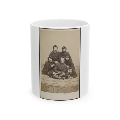 Six Unidentified Soldiers In Union Uniforms With Cigars And Pipe (U.S. Civil War) White Coffee Mug 11oz - Go Mug Yourself