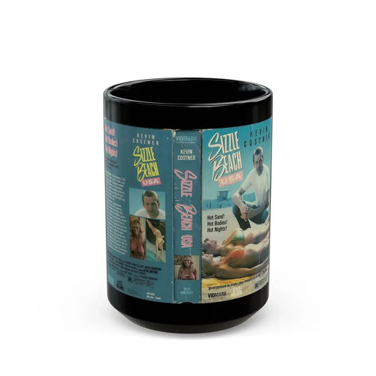 SIZZLE BEACH USA VIDMARK TROMA (VHS COVER) - Black Coffee Mug 15oz - Go Mug Yourself