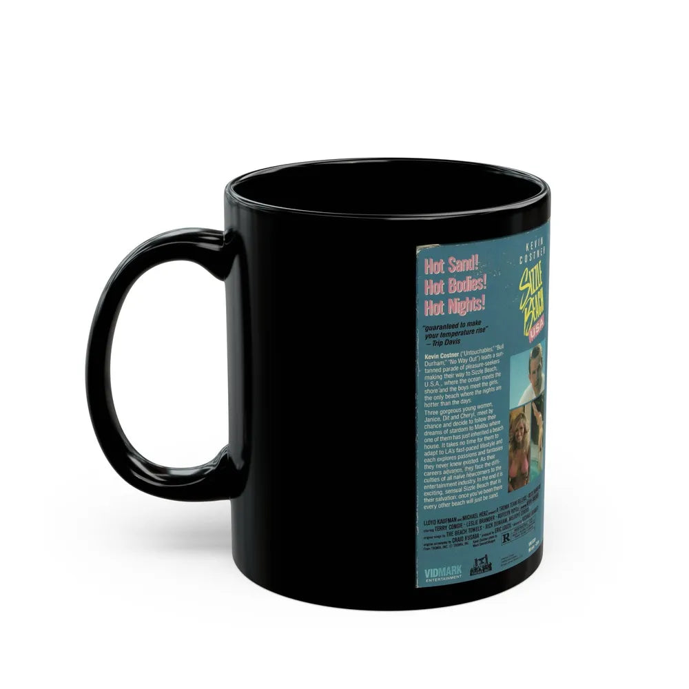 SIZZLE BEACH USA VIDMARK TROMA (VHS COVER) - Black Coffee Mug-Go Mug Yourself