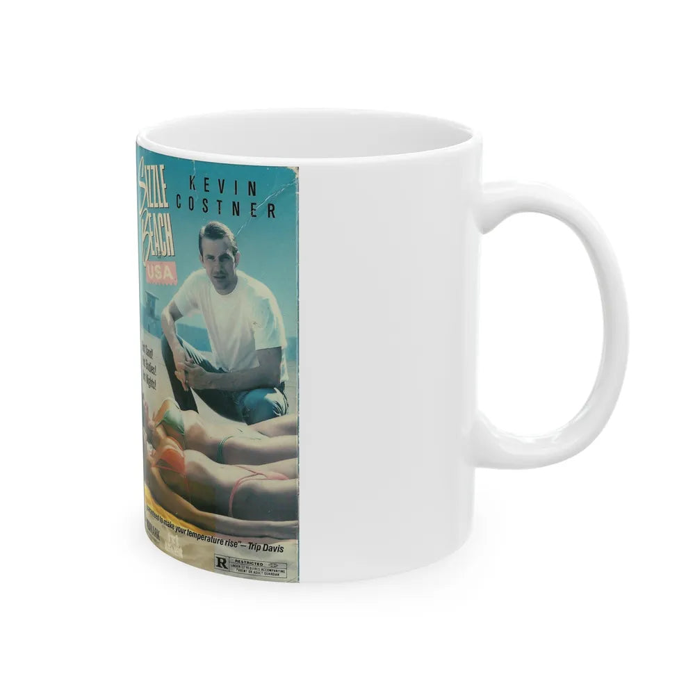 SIZZLE BEACH USA VIDMARK TROMA (VHS COVER) - White Coffee Mug-Go Mug Yourself