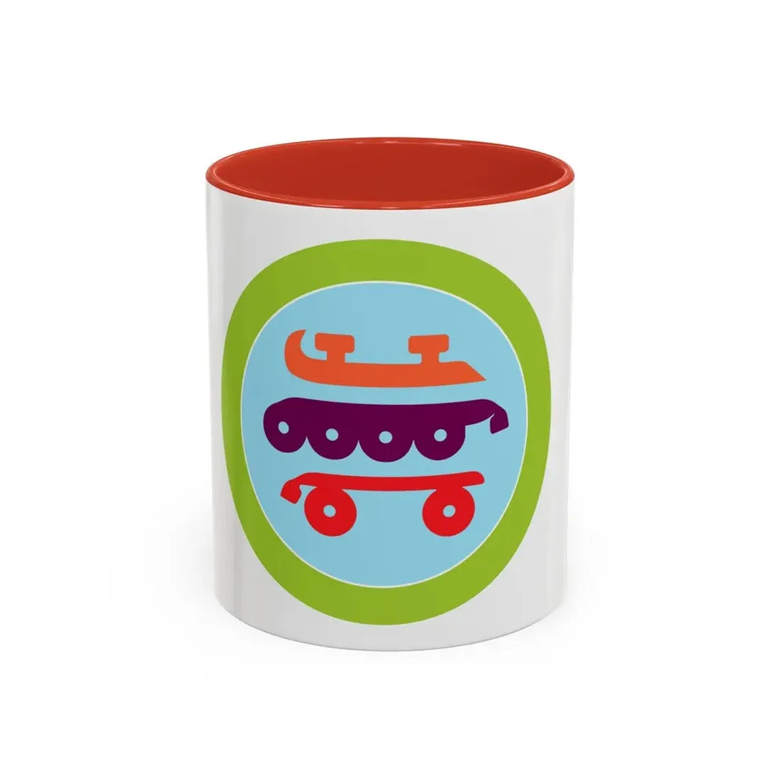 Skating (Boy Scout Merit Badge) Accent Coffee Mug 11oz Red - Go Mug Yourself
