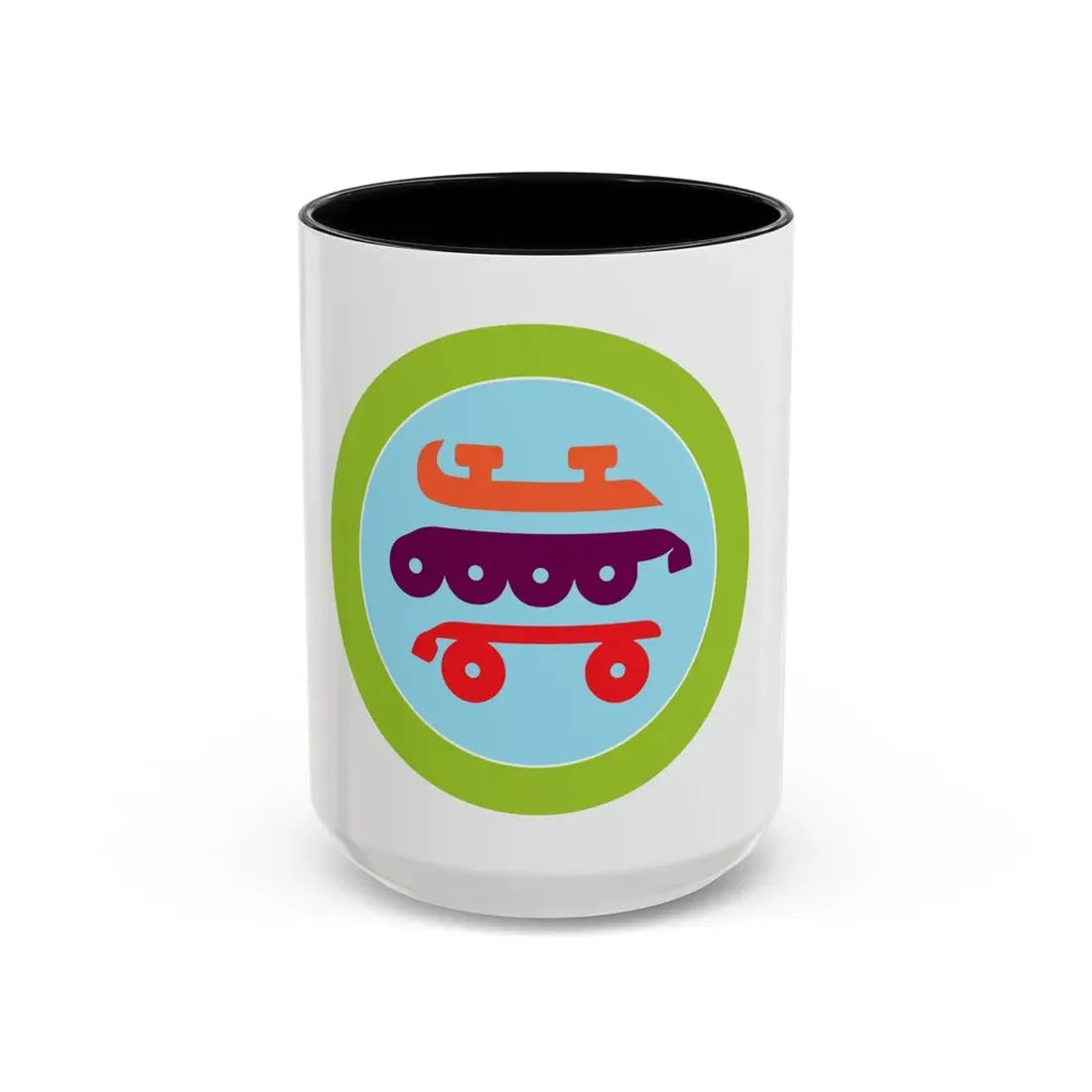 Skating (Boy Scout Merit Badge) Accent Coffee Mug 15oz Black - Go Mug Yourself