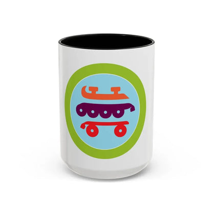 Skating (Boy Scout Merit Badge) Accent Coffee Mug 15oz Black - Go Mug Yourself