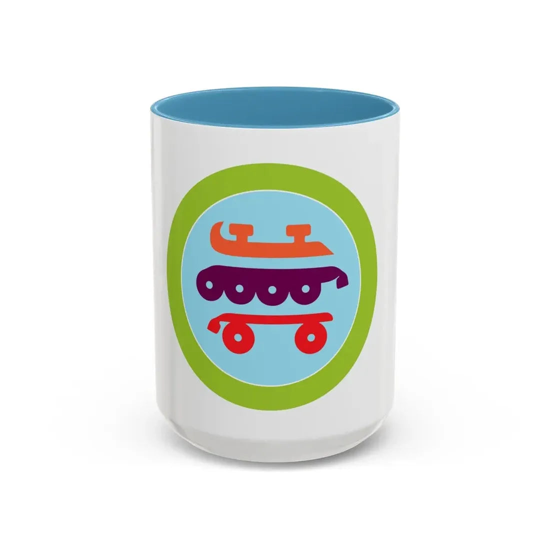Skating (Boy Scout Merit Badge) Accent Coffee Mug 15oz Light Blue - Go Mug Yourself