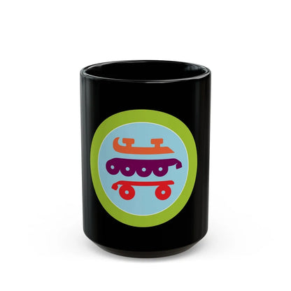 Skating (Boy Scout Merit Badge) Black Coffee Mug-15oz-Go Mug Yourself