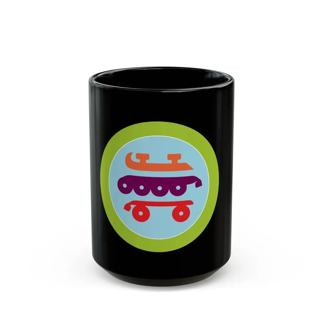 Skating (Boy Scout Merit Badge) Black Coffee Mug 15oz - Go Mug Yourself