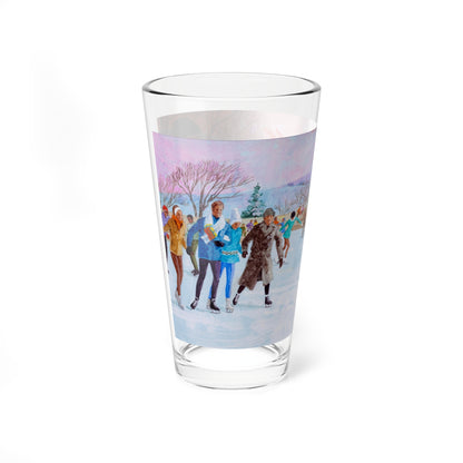 Skating Rink, Lake Geneva Playboy Club Hotel, circa 1968 (Magazine Illustration) Pint Glass 16oz-Go Mug Yourself