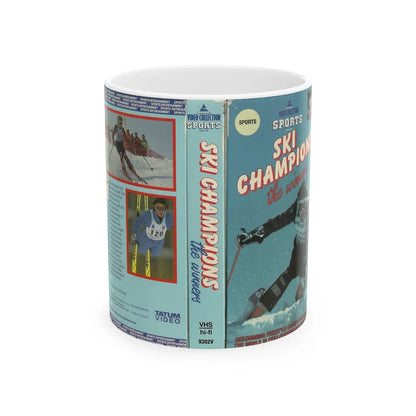 SKI CHAMPIONS THE WINNERS (VHS COVER) - White Coffee Mug-11oz-Go Mug Yourself