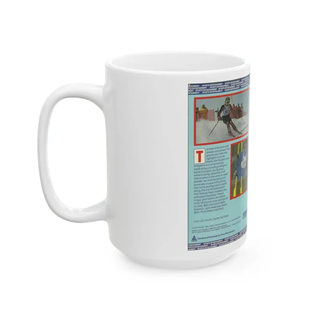 SKI CHAMPIONS THE WINNERS (VHS COVER) - White Coffee Mug - Go Mug Yourself