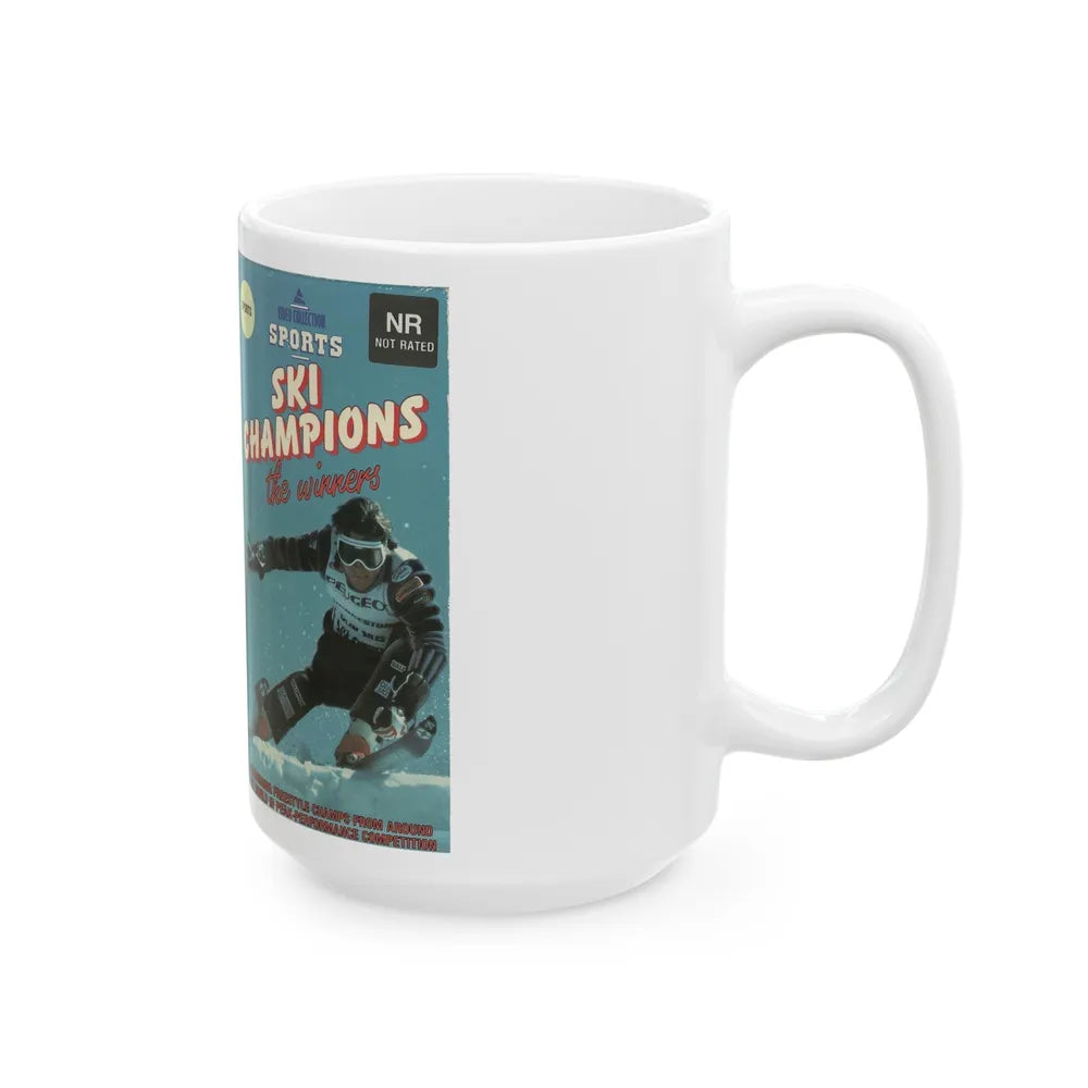 SKI CHAMPIONS THE WINNERS (VHS COVER) - White Coffee Mug-Go Mug Yourself