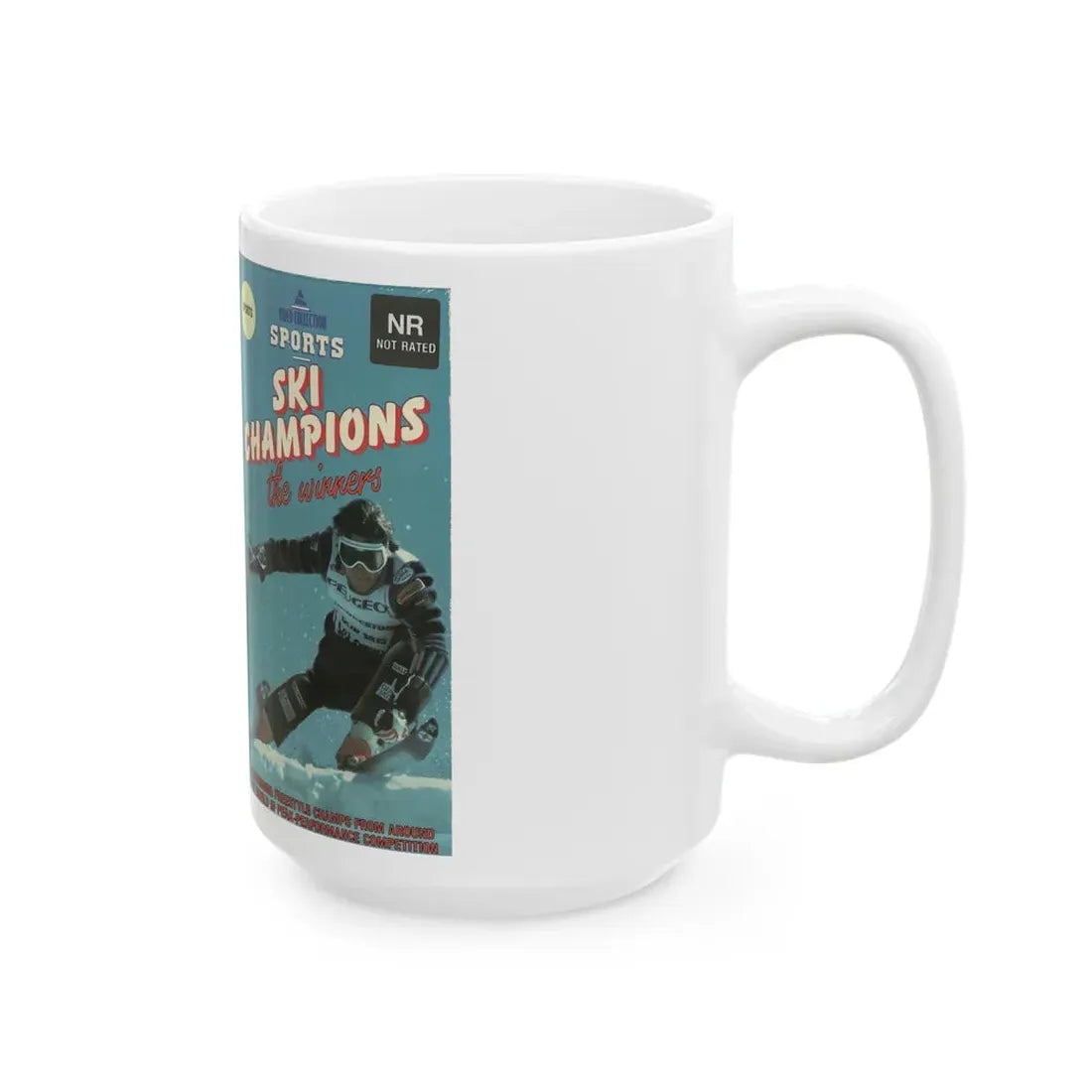 SKI CHAMPIONS THE WINNERS (VHS COVER) - White Coffee Mug - Go Mug Yourself