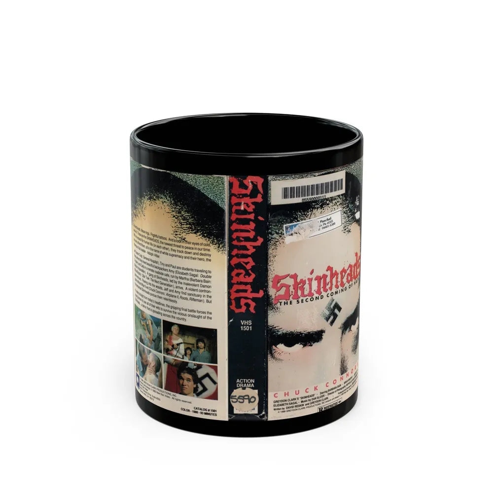 SKINHEADS THE SECOND COMING OF HATE (VHS COVER) - Black Coffee Mug-11oz-Go Mug Yourself