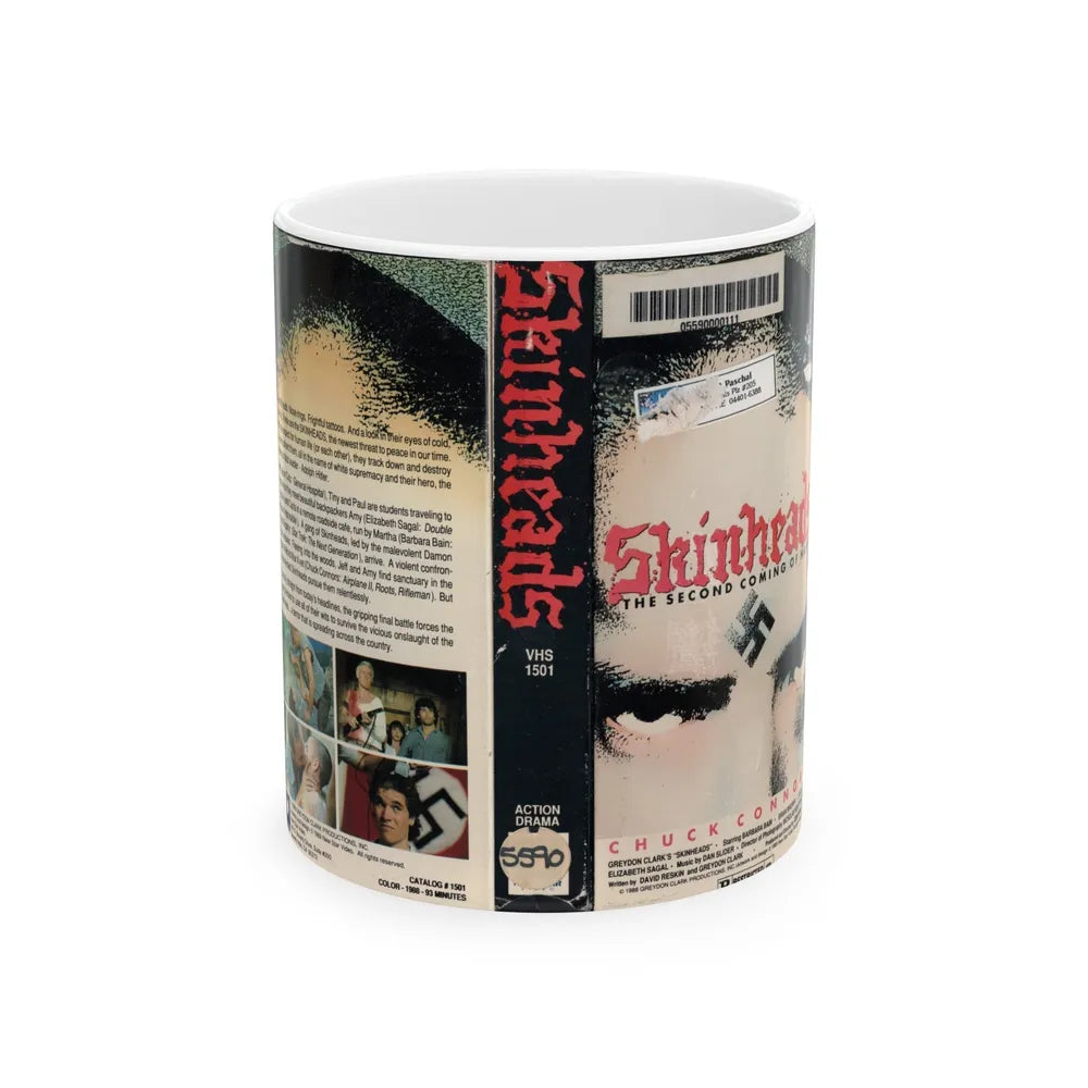 SKINHEADS THE SECOND COMING OF HATE (VHS COVER) - White Coffee Mug-11oz-Go Mug Yourself