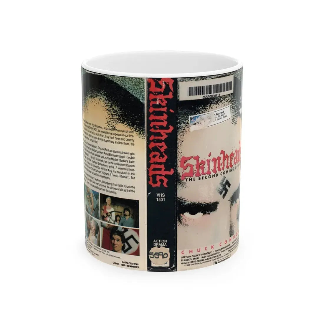 SKINHEADS THE SECOND COMING OF HATE (VHS COVER) - White Coffee Mug 11oz - Go Mug Yourself
