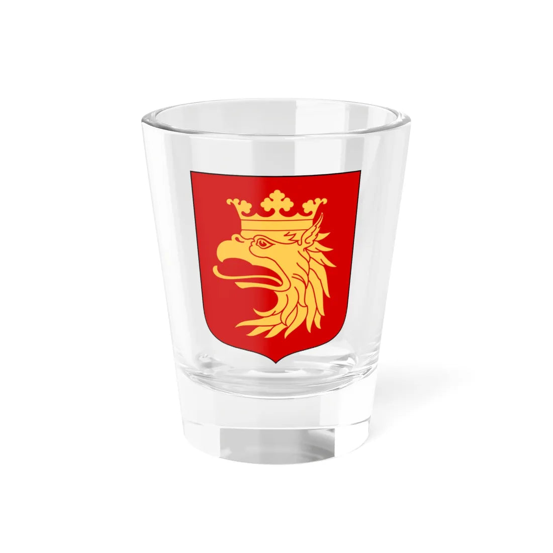 Skåne läns vapen (Sweden) (Coat of Arms) Shot Glass 1.5oz 1.5oz - Go Mug Yourself