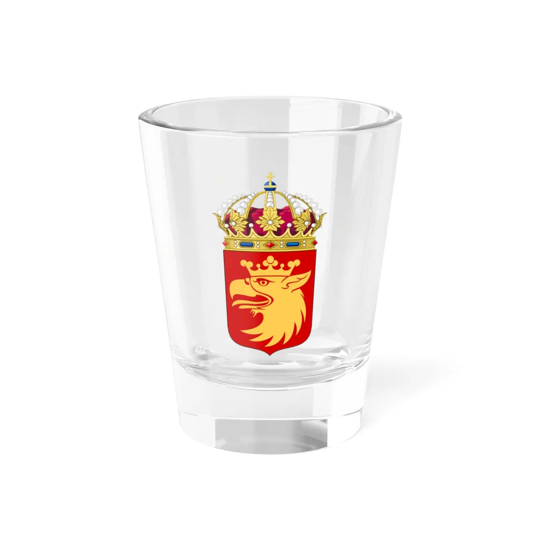 Skånes läns vapen crowned (Sweden) (Coat of Arms) Shot Glass 1.5oz 1.5oz - Go Mug Yourself