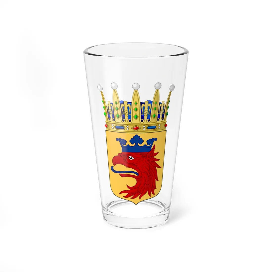 Skånes vapen crowned (Sweden) (Coat of Arms) Pint Glass 16oz 16oz - Go Mug Yourself