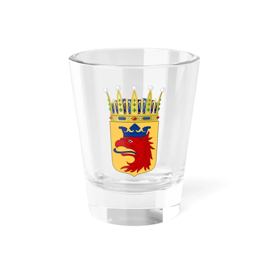 Skånes vapen crowned (Sweden) (Coat of Arms) Shot Glass 1.5oz 1.5oz - Go Mug Yourself