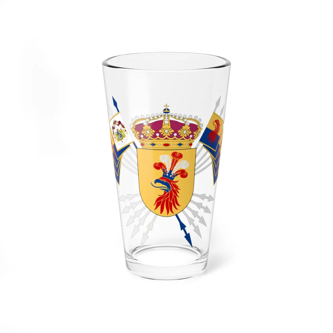 Skånska dragongruppen vapen (Sweden) (Coat of Arms) Pint Glass 16oz 16oz - Go Mug Yourself