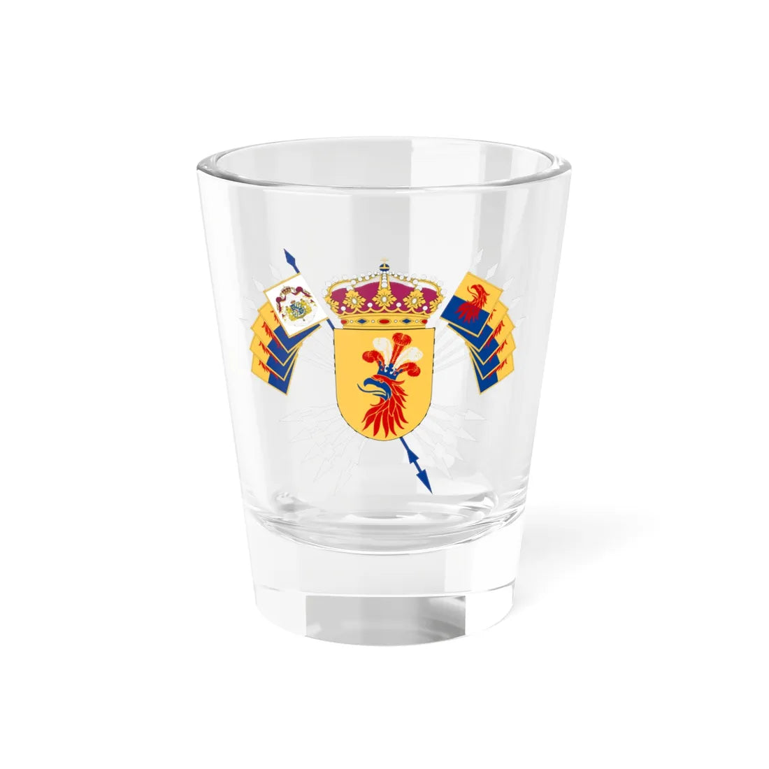Skånska dragongruppen vapen (Sweden) (Coat of Arms) Shot Glass 1.5oz 1.5oz - Go Mug Yourself