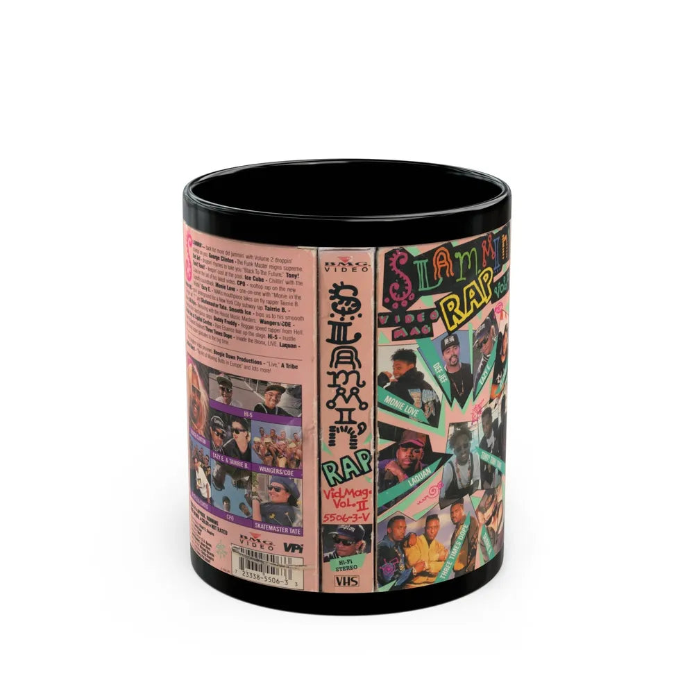 SLAMMIN RAP VIDEO MAG VOLUME 2 (VHS COVER) - Black Coffee Mug-11oz-Go Mug Yourself