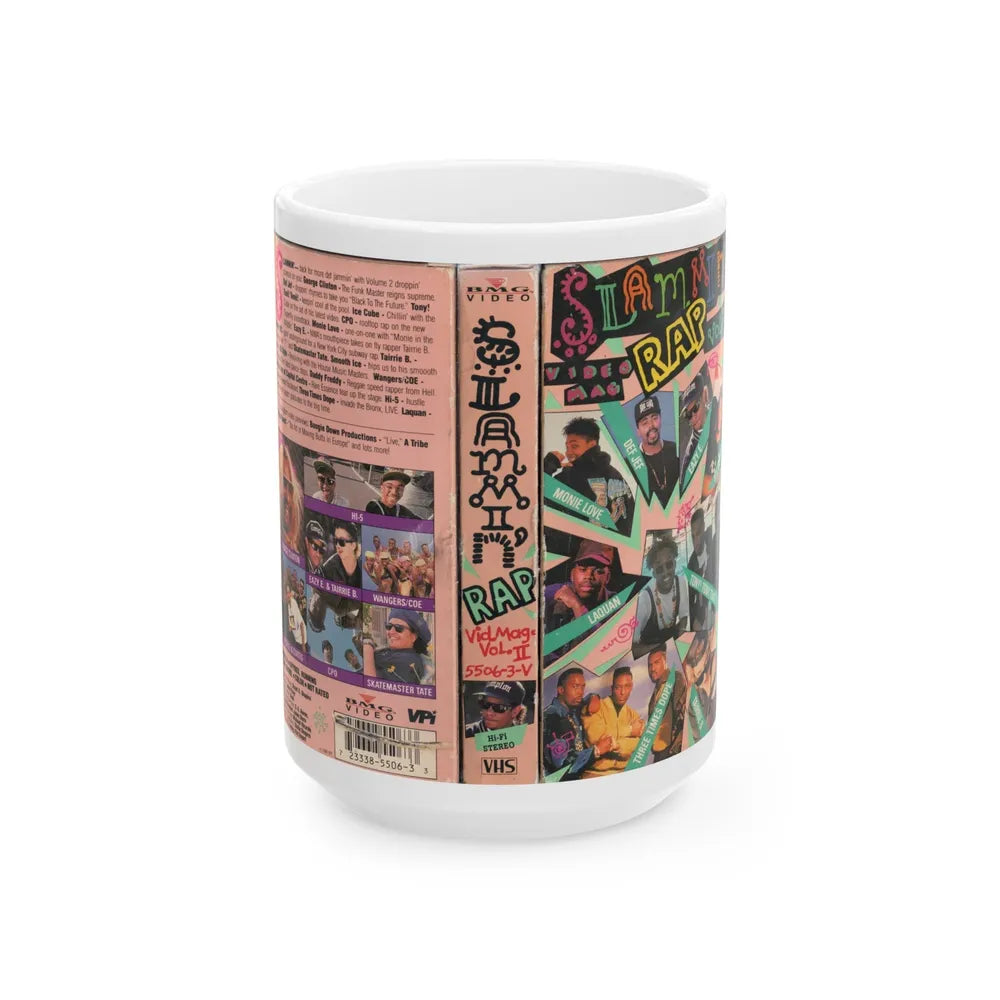 SLAMMIN RAP VIDEO MAG VOLUME 2 (VHS COVER) - White Coffee Mug-15oz-Go Mug Yourself