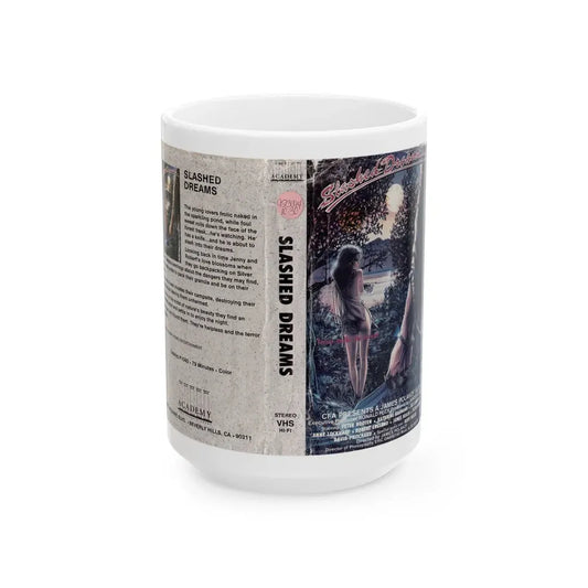 SLASHED DREAMS (VHS COVER) - White Coffee Mug 15oz - Go Mug Yourself