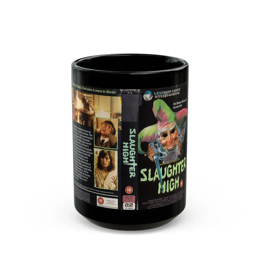 SLAUGHTER HIGH (VHS COVER) - Black Coffee Mug 15oz - Go Mug Yourself