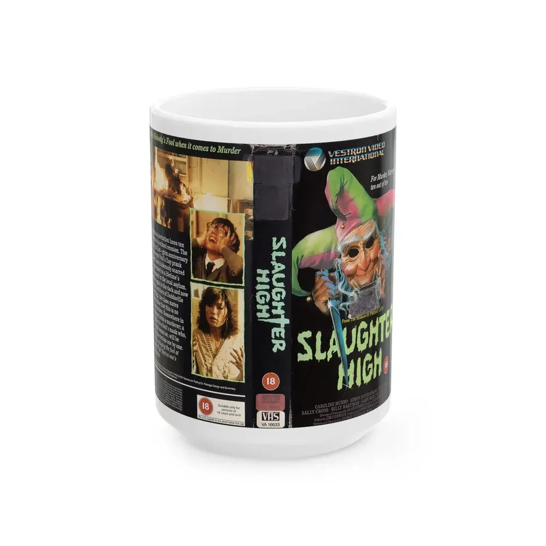 SLAUGHTER HIGH (VHS COVER) - White Coffee Mug 15oz - Go Mug Yourself