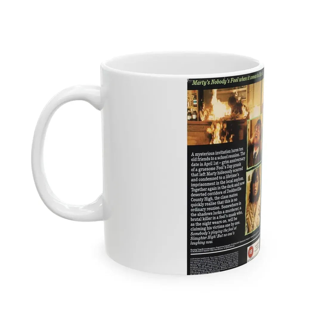 SLAUGHTER HIGH (VHS COVER) - White Coffee Mug - Go Mug Yourself