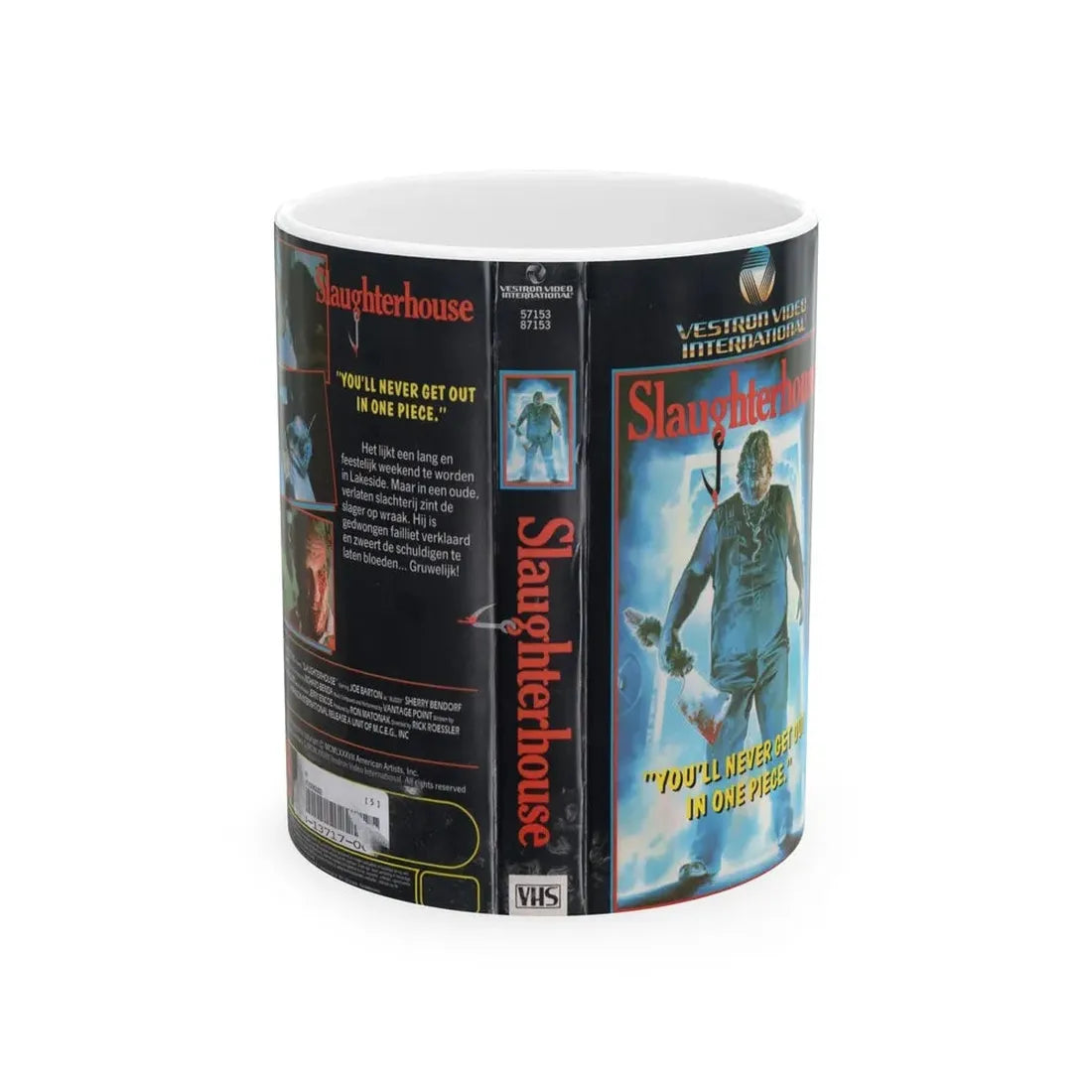 SLAUGHTERHOUSE (VHS COVER) - White Coffee Mug 11oz - Go Mug Yourself