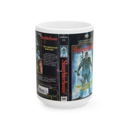 SLAUGHTERHOUSE (VHS COVER) - White Coffee Mug 15oz - Go Mug Yourself