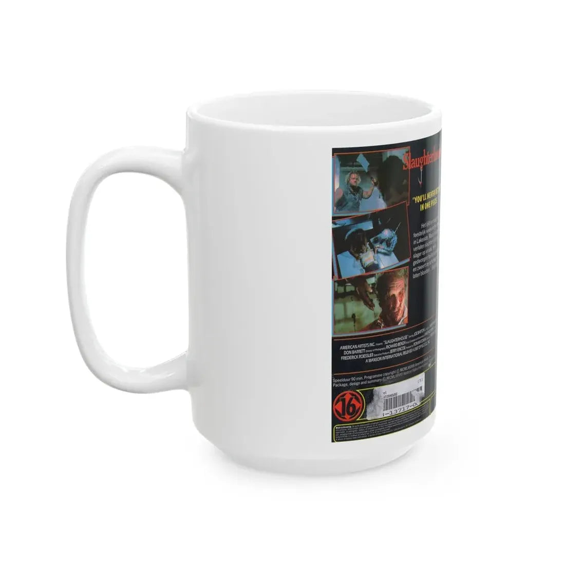 SLAUGHTERHOUSE (VHS COVER) - White Coffee Mug - Go Mug Yourself