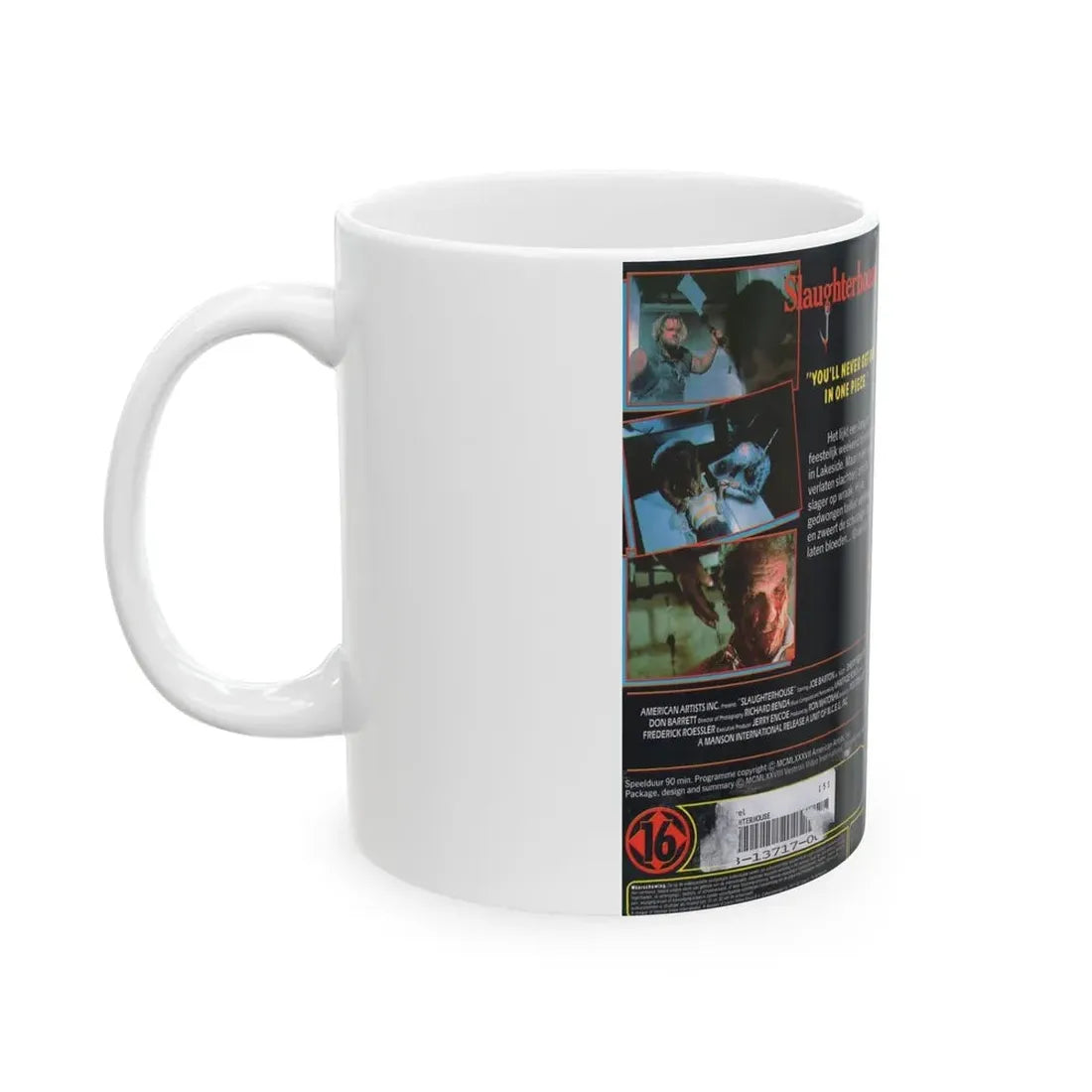 SLAUGHTERHOUSE (VHS COVER) - White Coffee Mug - Go Mug Yourself