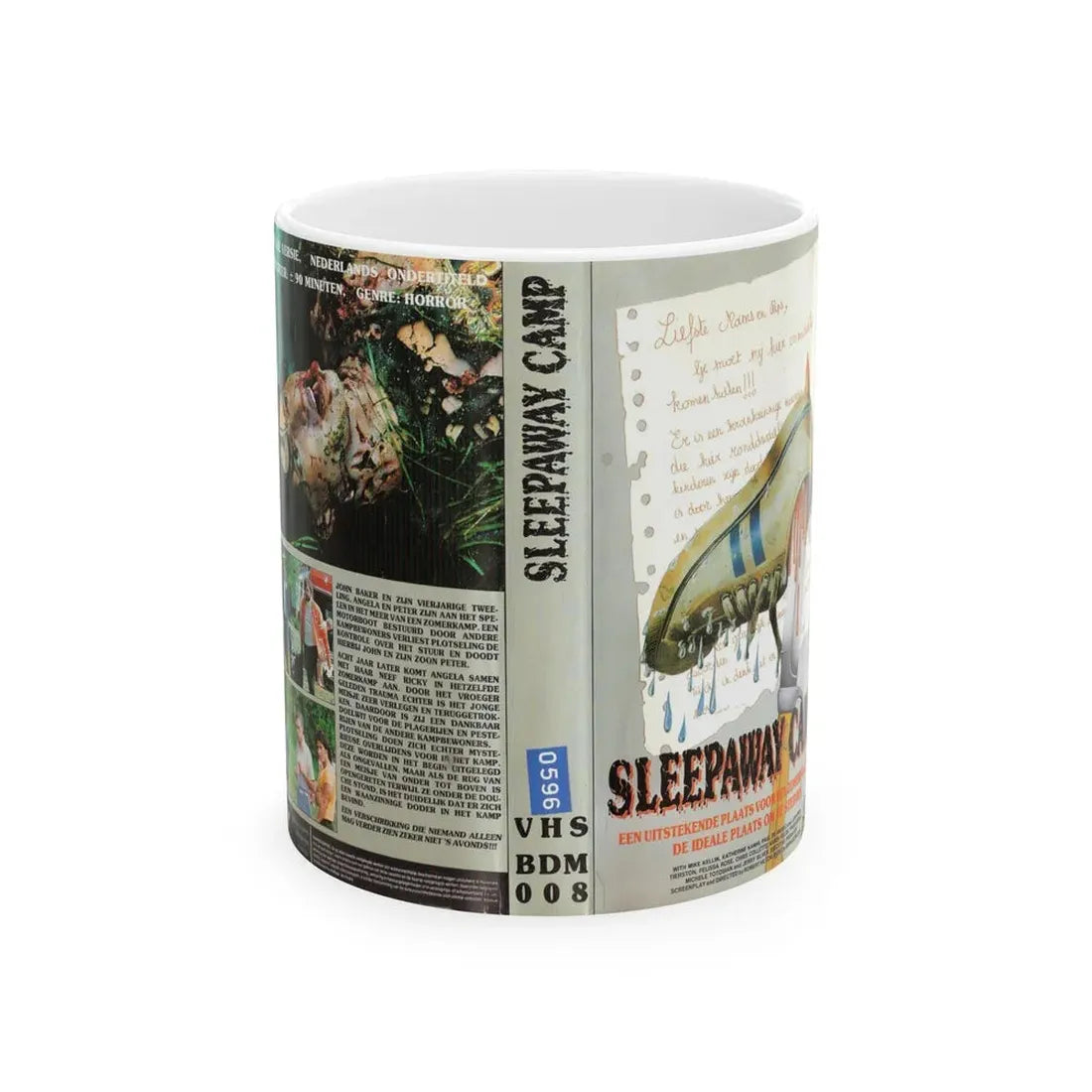SLEEPAWAY CAMP BOM VIDEO (VHS COVER) - White Coffee Mug 11oz - Go Mug Yourself