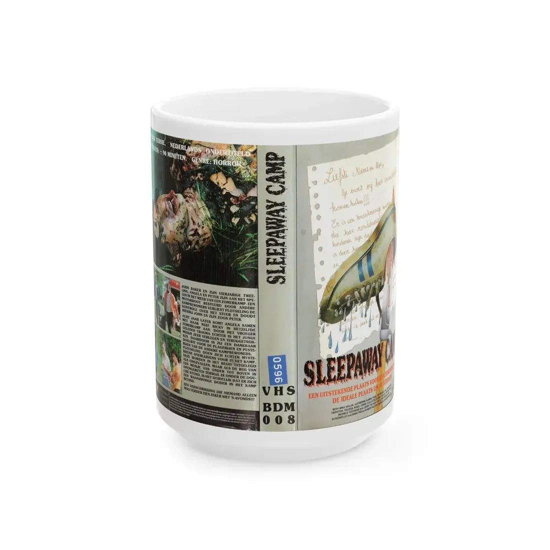 SLEEPAWAY CAMP BOM VIDEO (VHS COVER) - White Coffee Mug 15oz - Go Mug Yourself