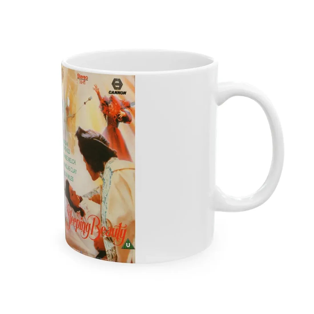 SLEEPING BEAUTY CANNON (VHS COVER) - White Coffee Mug - Go Mug Yourself