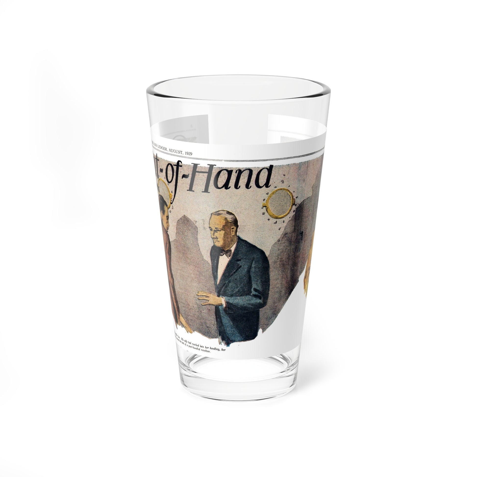 Sleight -of-Hand, Blade and Ledger, August 1929 (Magazine Illustration) Pint Glass 16oz-16oz-Go Mug Yourself