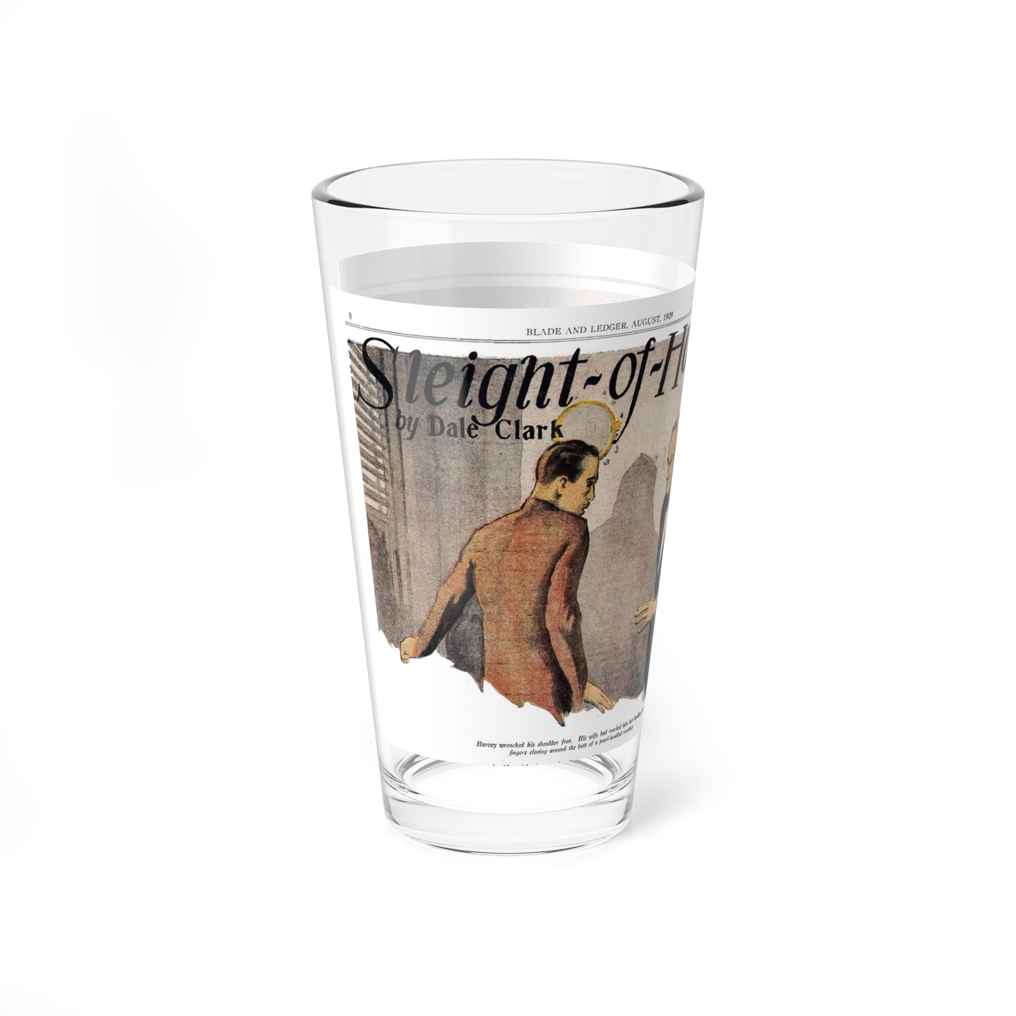 Sleight -of-Hand, Blade and Ledger, August 1929 (Magazine Illustration) Pint Glass 16oz-Go Mug Yourself