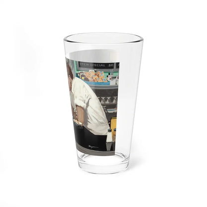 Slightly Indiscreet, The Saturday Evening Post story illustration, May 30, 1959 (Magazine Illustration) Pint Glass 16oz - Go Mug Yourself
