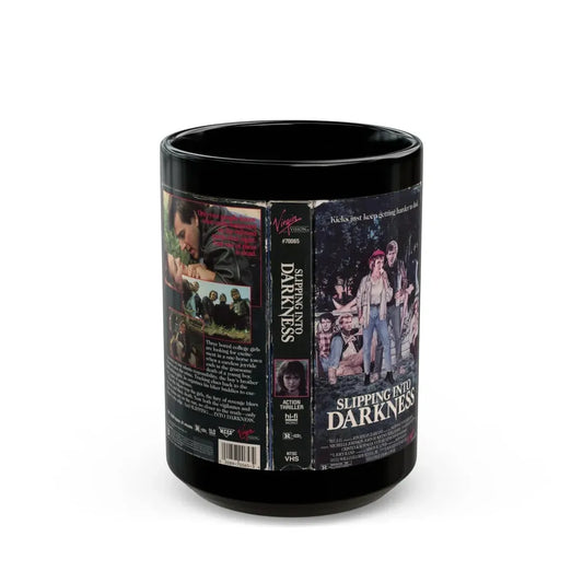 SLIPPING INTO DARKNESS (VHS COVER) - Black Coffee Mug 15oz - Go Mug Yourself