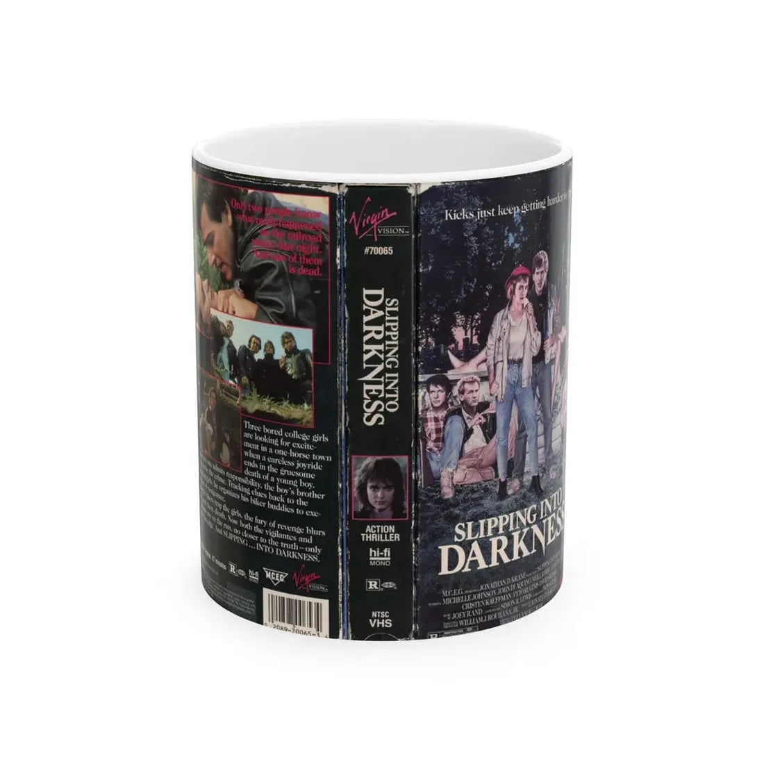 SLIPPING INTO DARKNESS (VHS COVER) - White Coffee Mug 11oz - Go Mug Yourself