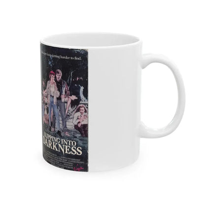 SLIPPING INTO DARKNESS (VHS COVER) - White Coffee Mug - Go Mug Yourself